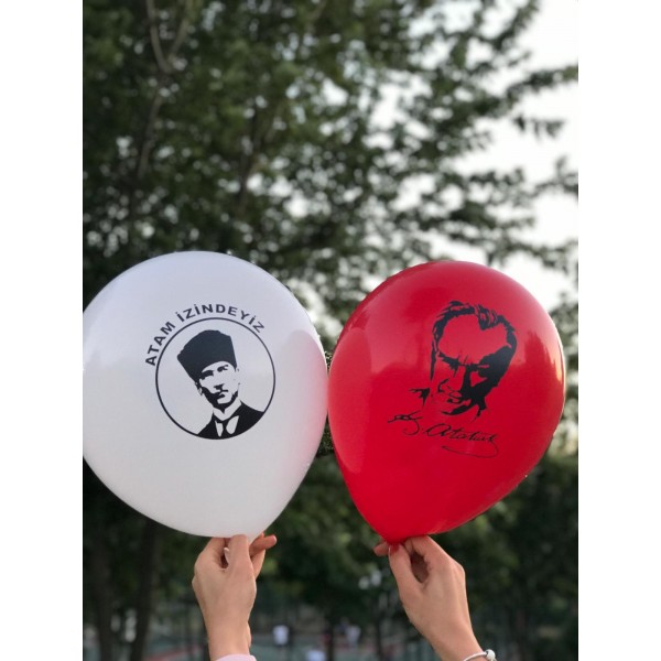 100 Adet Atam İzindeyiz Hazır Baskılı Balon 100 Adet Atam İzindeyiz Hazır Baskılı Balon